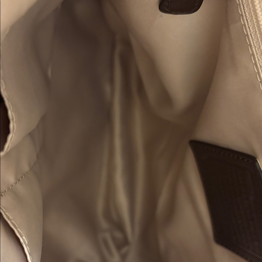 Coach Beige and Dark Brown Signature Shoulder Bag - Picture 3 of 8